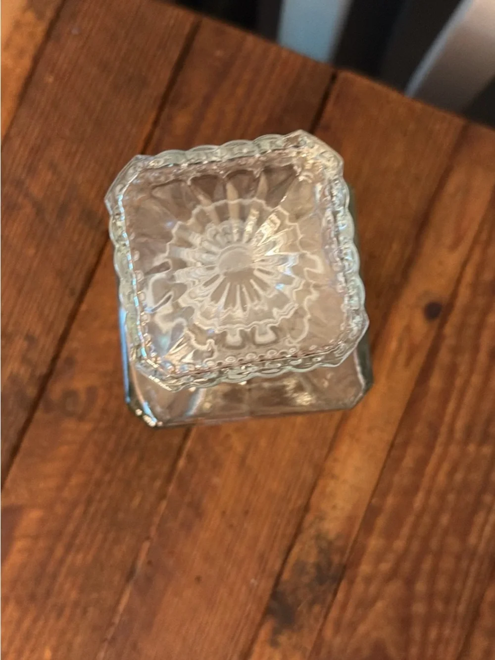 Stunning gothic farmhouse glass tequila decanter